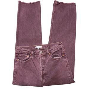 Re/Done Stove Pipe Button Fly Washed Plum Jeans 29